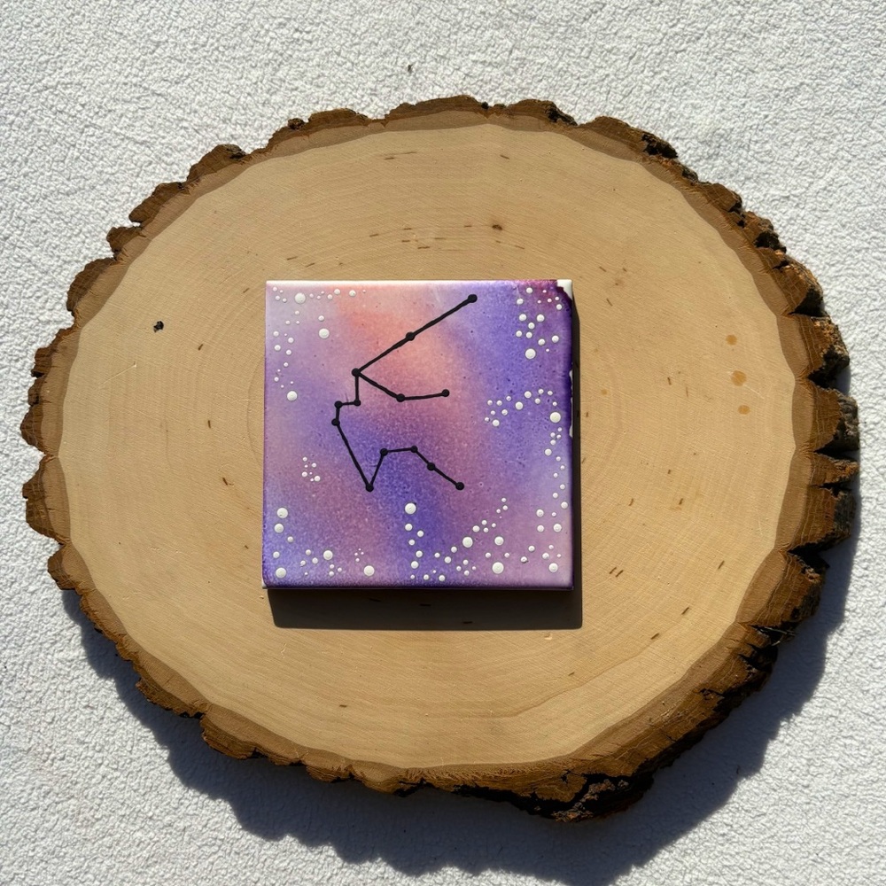 Aquarius Zodiac Constellation Ceramic Decor - Astrology Office Art - Wall Art